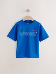 Cobalt Blue/White Stripe Sub5cribe Relaxed Fit Graphic Print Short Sleeve 100% Cotton T-Shirts 3 Pack (3-16yrs) - Image 2 of 7
