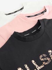 smALLSAINTS Black/Pink Oversized Girls Logo 100% Cotton T-Shirts 3 Packs - Image 7 of 7
