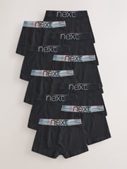 Black with Bright Waistband Trunks 10 Pack (1.5-16yrs) - Image 1 of 14