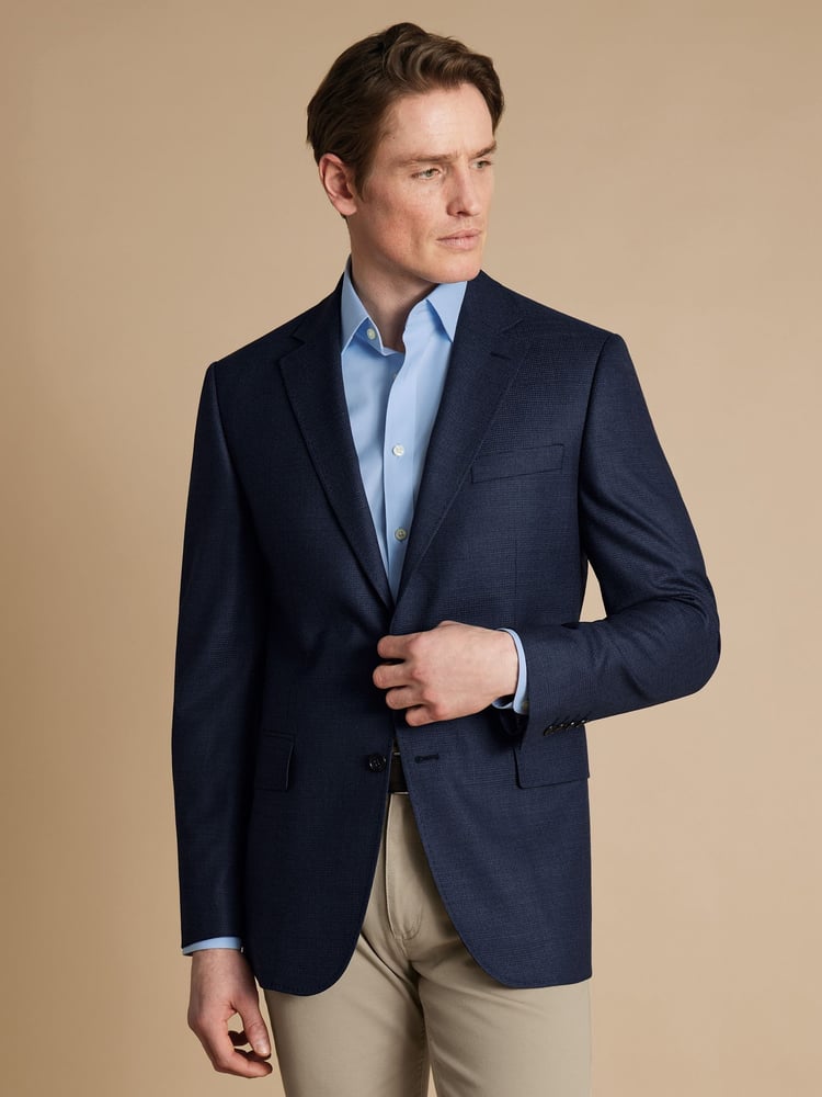 Charles Tyrwhitt Blue Slim Fit Proper Blazer Jacket - Image 1 of 4
