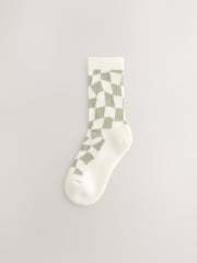 Neutral 3 Pack Cotton Rich Checkerboard Cushioned Sole Ankle Socks - Image 2 of 4