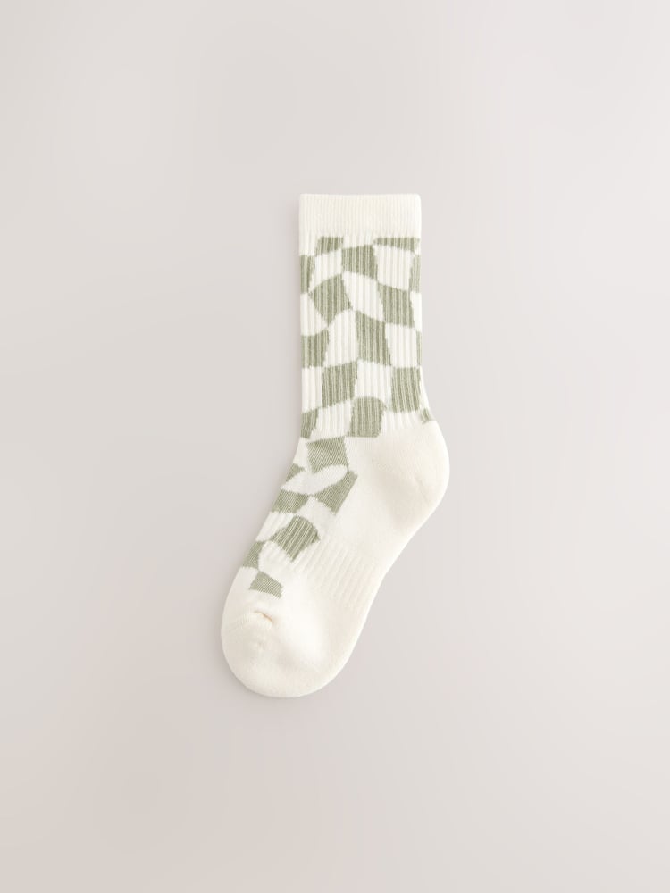 Neutral 3 Pack Cotton Rich Checkerboard Cushioned Sole Ankle Socks - Image 2 of 4
