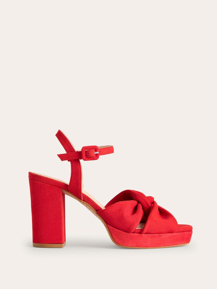 Boden Red Twist Front Platform Sandals - Image 2 of 4