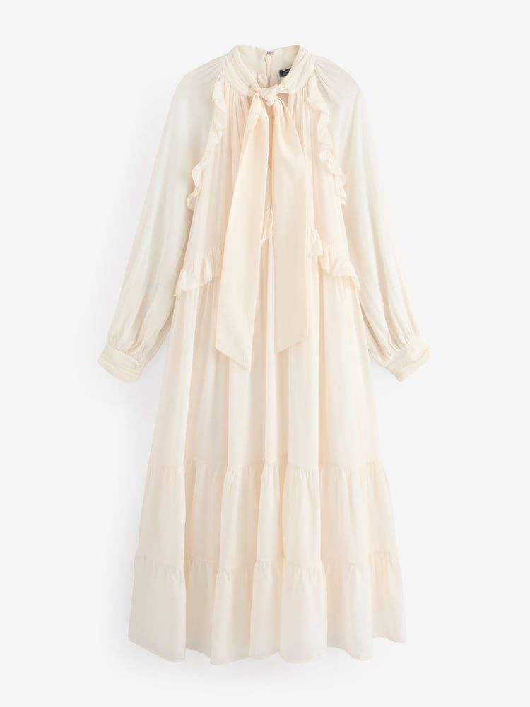 Nobodys Child Cream Boho Ruffle JoJo Midi Dress - Image 5 of 5