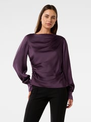 Forever New Purple Rahnee Ruched Top - Image 1 of 5