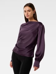 Forever New Purple Rahnee Ruched Top - Image 3 of 5