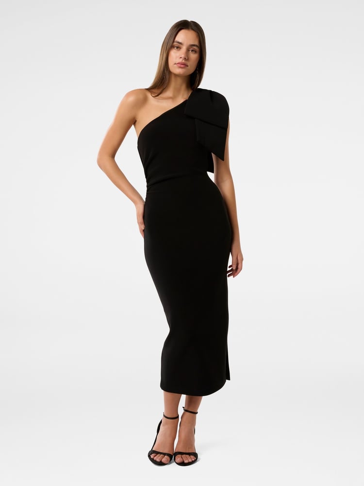 Forever New Black Jade Bow Bodycon Midi Dress - Image 4 of 4