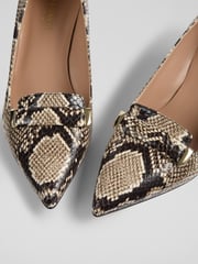 LK Bennett Natural Caryn Snake Effect Bar Trim Courts - Image 4 of 4