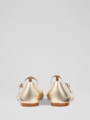 LK Bennett Metallic Drew T Bar Flats - Image 3 of 4