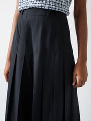 LK Bennett Blue & Navy Colette Maxi Pleated Trousers - Image 3 of 4