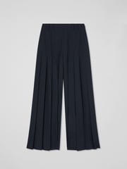 LK Bennett Blue & Navy Colette Maxi Pleated Trousers - Image 4 of 4