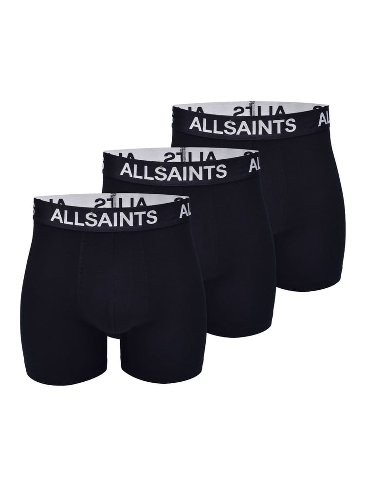 AllSaints Black Micro Modal Boxers 3 Pack - Image 1 of 5 AllSaints Black Micro Modal Boxers 3 Pack - Image 1 of 5