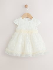 White 3D Flowers Baby Occasion Dress (0mths-2yrs) - Image 1 of 8