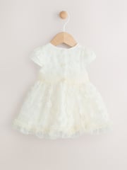 White 3D Flowers Baby Occasion Dress (0mths-2yrs) - Image 2 of 8