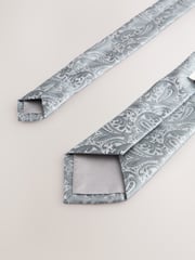 Blue Paisley Tie With Tie Clip - Image 3 of 3