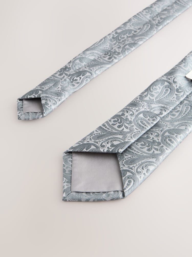 Blue Paisley Tie With Tie Clip - Image 3 of 3