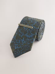 Green Slim Design Tie And Clip - Image 1 of 3