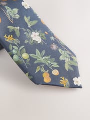 Navy Kew Gardens Floral Tie and Pocket Square - Image 2 of 4