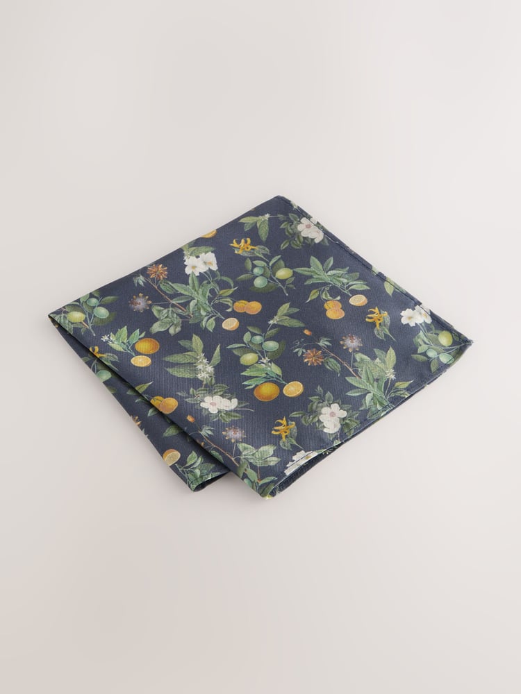 Navy Kew Gardens Floral Tie and Pocket Square - Image 4 of 4