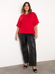 Live Unlimited Black Curve Faux Leather Elasticated Waist Trousers - Image 3 of 4