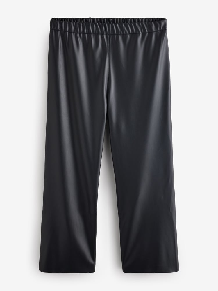 Live Unlimited Black Curve Faux Leather Elasticated Waist Trousers - Image 4 of 4