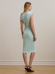 Lauren Ralph Lauren Blue Camisha One-Shoulder Jersey Midi Dress - Image 2 of 3