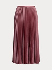 Lauren Ralph Lauren Suzu Pleated Satin Charmeuse A Line Midi Skirt - Image 6 of 6