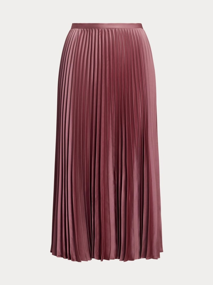 Lauren Ralph Lauren Suzu Pleated Satin Charmeuse A Line Midi Skirt - Image 6 of 6 Lauren Ralph Lauren Suzu Pleated Satin Charmeuse A Line Midi Skirt - Image 6 of 6