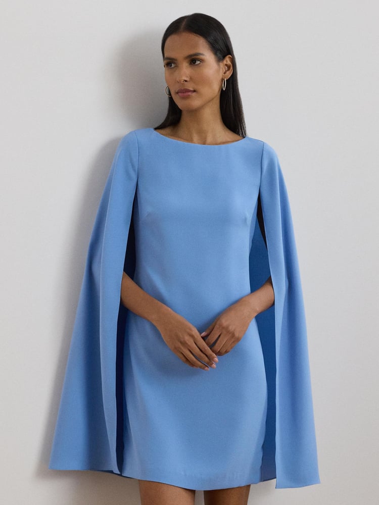 Lauren Ralph Lauren Petra Cape Georgette Cocktail Mini Dress - Image 2 of 8