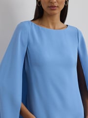 Lauren Ralph Lauren Petra Cape Georgette Cocktail Mini Dress - Image 4 of 8