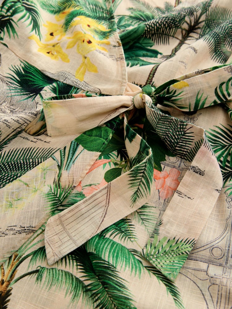 Kew Collection Green Floral Flutter Sleeve Wrap Midi Dress - Image 3 of 3