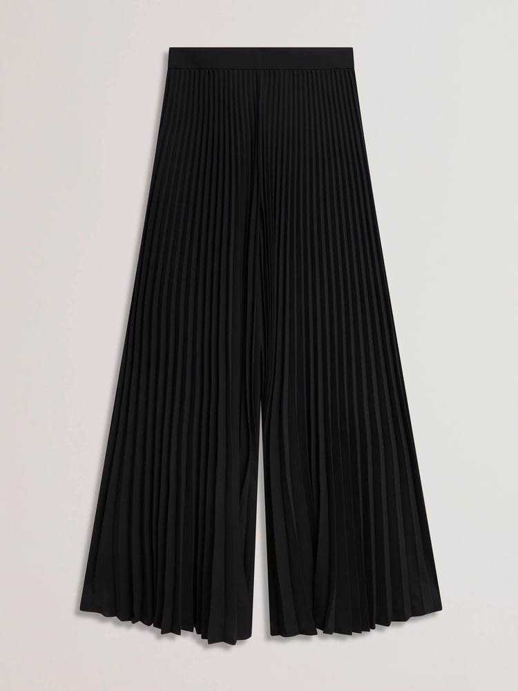 Ted Baker Black Haryx-Pleated Wide Leg Crepe Trousers - Image 5 of 5