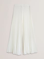 Ted Baker White Haryx-Pleated Wide Leg Crepe Trousers - Image 6 of 8