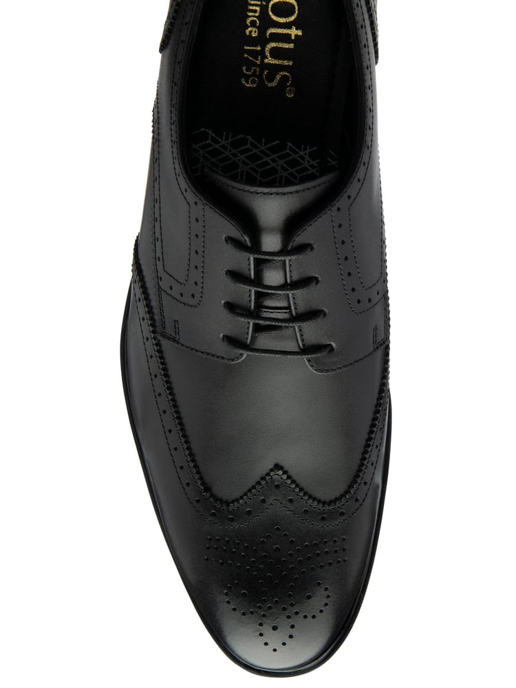 Lotus Black Brogues Lace-Up Shoes - Image 4 of 4