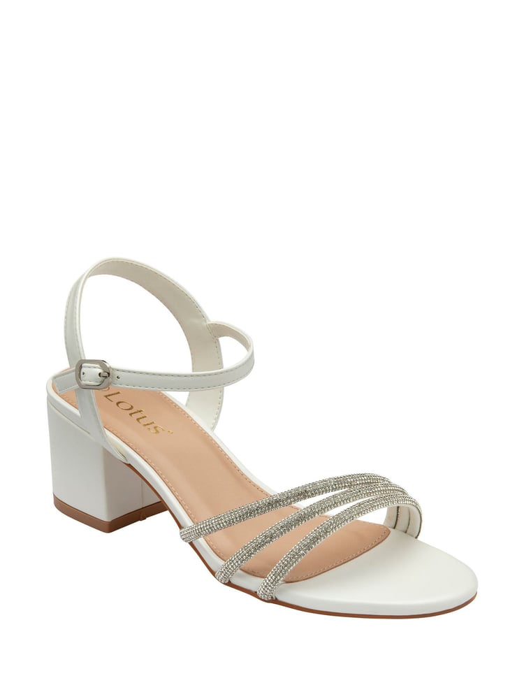 Lotus White Heeled Occasion Sandals - Image 1 of 4 Lotus White Heeled Occasion Sandals - Image 1 of 4