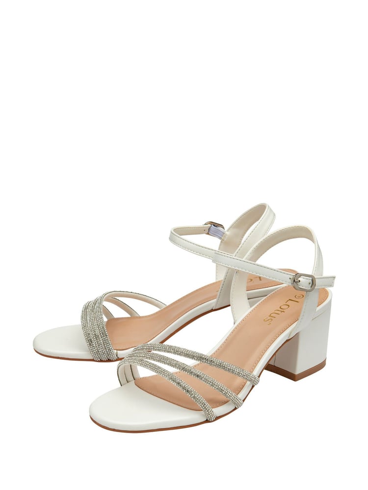 Lotus White Heeled Occasion Sandals - Image 2 of 4 Lotus White Heeled Occasion Sandals - Image 2 of 4