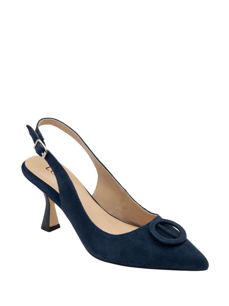 Lotus Blue Slingback Suede Court Shoes - Image 1 of 4