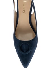 Lotus Blue Slingback Suede Court Shoes - Image 4 of 4