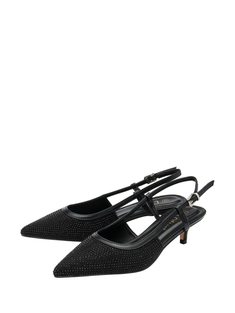 Lotus Black Slingback Occasion Shoes - Image 2 of 4
