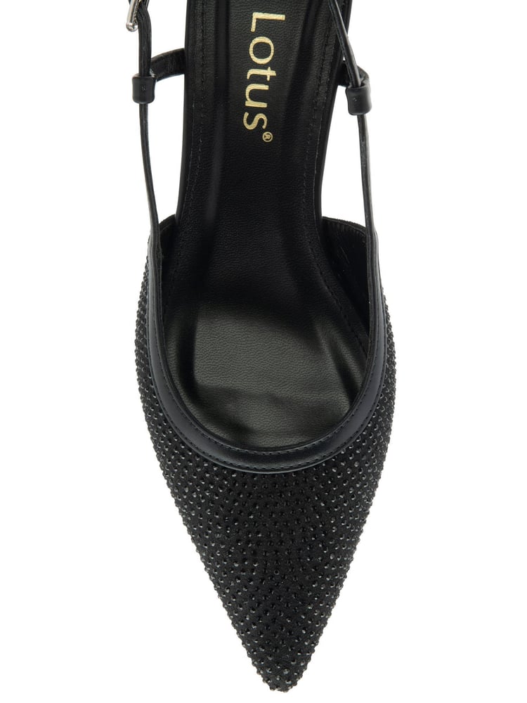 Lotus Black Slingback Occasion Shoes - Image 4 of 4