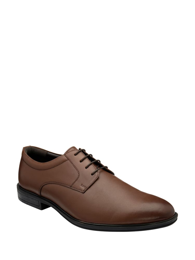 Lotus Brown Plain Front Lace-Up Shoes - Image 1 of 4 Lotus Brown Plain Front Lace-Up Shoes - Image 1 of 4