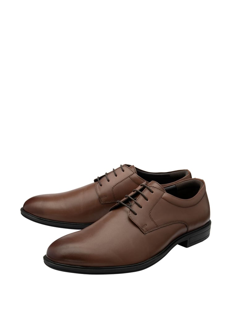 Lotus Brown Plain Front Lace-Up Shoes - Image 2 of 4 Lotus Brown Plain Front Lace-Up Shoes - Image 2 of 4