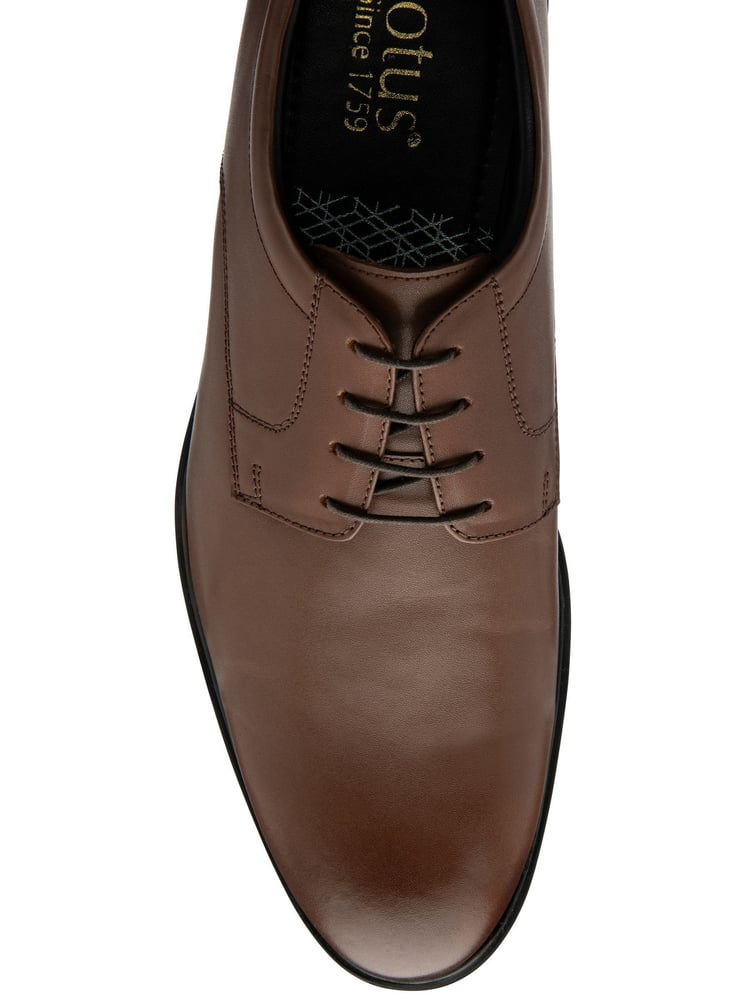 Lotus Brown Plain Front Lace-Up Shoes - Image 4 of 4 Lotus Brown Plain Front Lace-Up Shoes - Image 4 of 4