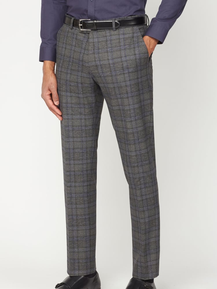 Antique Rogue Grey Overcheck Trousers - Image 1 of 3