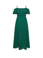 Yours Curve Green London Plain Cold Shoulder Dress - Image 5 of 5