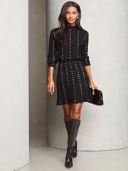 Lipsy Black Studded Knitted Co-ord Skirt Set - Image 3 of 4