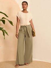 Love & Roses Natural Roll Sleeve T-Shirt - Image 4 of 4