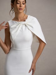 Club L London White Jamela One-Sleeve Maxi Bridal Dress - Image 4 of 6