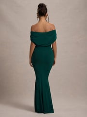 Club L London Green Bowden Bardot Maxi Dress - Image 4 of 6