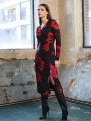 Star by Julien MacDonald Red Oriental Floral Dress - Image 1 of 6